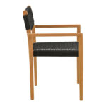 Armchair Lengan teak wood frame in natural shade-black rope 54x52x80cm - Слика 4