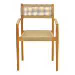 Armchair Lengan teak wood frame in natural shade-beige rope 54x52x80cm - Слика 5