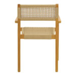 Armchair Lengan teak wood frame in natural shade-beige rope 54x52x80cm - Слика 6