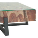 Borth coffee table Inart teak wood in natural color 135x90x40cm - Image 2