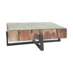 Borth coffee table Inart teak wood in natural color 135x90x40cm