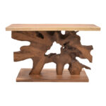 Console table Nasiol Inart teak wood in natural color 120x40x75cm - Image 2