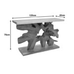 Console table Nasiol Inart teak wood in natural color 120x40x75cm - Image 6