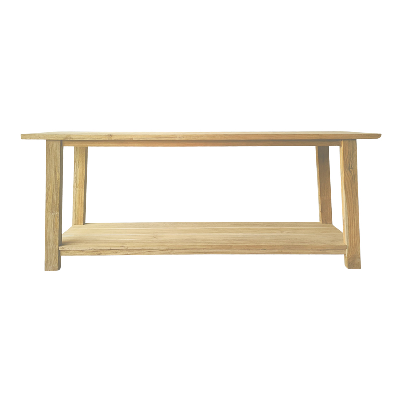 343-000087 Console table Decoza teak wood in natural color 200x40x80cm - Image 1