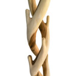 Coat rack Joint suar wood in natural color 30x30x200cm - Image 2