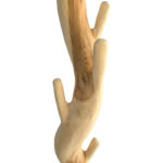 Coat rack Renzo suar wood in natural color 30x30x200cm - Image 2