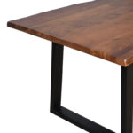 Miles table solid acacia wood thickness 3.7-4cm in walnut shade with black metal legs 140x80x76cm - Image 3