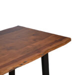 Miles table solid acacia wood thickness 3.7-4cm in walnut shade with black metal legs 140x80x76cm - Image 4