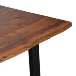 Miles table solid acacia wood thickness 3.7-4cm in walnut color with black metal legs 160x90x76cm - Image 4