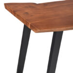 Bar table Miles solid acacia wood 3.7-4cm in walnut color with black metal legs 120x53x97cm - Image 3