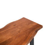 Bar table Miles solid acacia wood 3.7-4cm in walnut color with black metal legs 120x53x97cm - Image 4