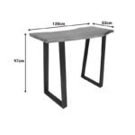 Bar table Miles solid acacia wood 3.7-4cm in walnut color with black metal legs 120x53x97cm - Image 5
