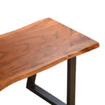 Miles Slim bench solid acacia wood in walnut color with black metal legs 160x40x45cm - Image 4