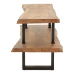 Fuji TV cabinet, solid acacia wood in a natural shade with black metal legs 140x40x52cm - Слика 4