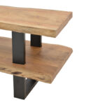 Fuji TV cabinet, solid acacia wood in a natural shade with black metal legs 140x40x52cm - Слика 6