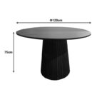 Canicule table solid acacia wood in black shade D120x75cm - Слика 5
