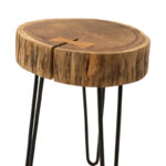 Tripp side table, solid acacia wood in a natural shade with black metal legs 32x30x47cm - Слика 5