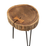 Tripp side table, solid acacia wood in a natural shade with black metal legs 32x30x47cm - Слика 6