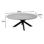 Fardy table, solid mango wood in a natural shade with black metal legs 220x100x76cm - Слика 4