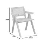 Winslow armchair rubberwood-rattan in natural shade 51x54x80cm - Image 2