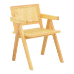 Winslow armchair rubberwood-rattan in natural shade 51x54x80cm