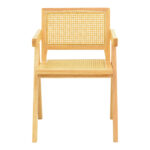 Winslow armchair rubberwood-rattan in natural shade 51x54x80cm - Image 5