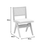 Winslow chair rubberwood in natural shade-white fabric 46x58x80cm - Image 2