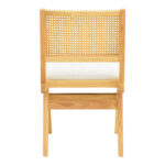 Winslow chair rubberwood in natural shade-white fabric 46x58x80cm - Image 6