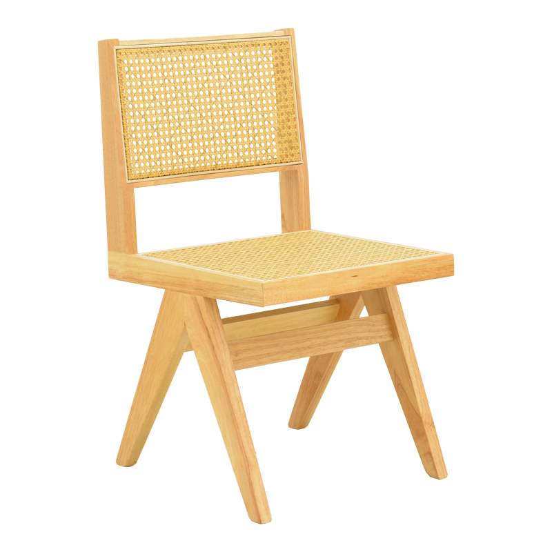 382-000012 Winslow chair rubberwood-rattan in natural shade 46x58x80cm - Image 1
