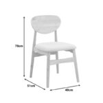 Cardith chair rubberwood-plywood in natural shade-grey beige fabric 48x51x78cm - Image 2