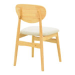 Cardith chair rubberwood-plywood in natural shade-grey beige fabric 48x51x78cm - Image 3