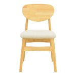 Cardith chair rubberwood-plywood in natural shade-grey beige fabric 48x51x78cm - Image 5