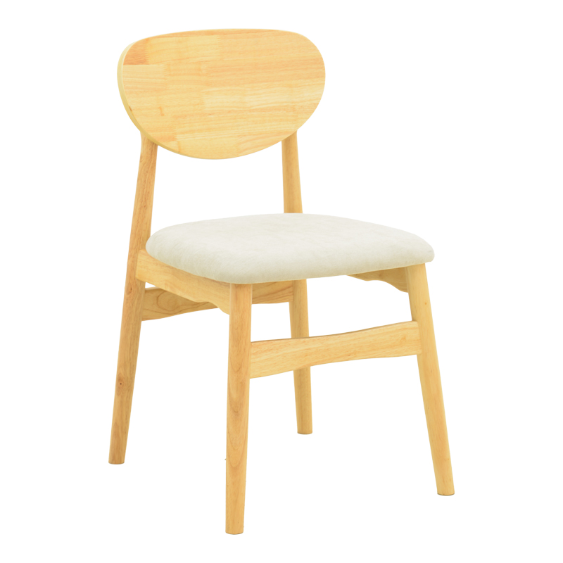 382-000013 Cardith chair rubberwood-plywood in natural shade-grey beige fabric 48x51x78cm - Image 1
