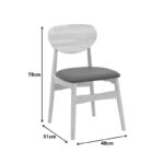 Cardith chair rubberwood-plywood in natural shade-pu beige 48x51x78cm - Image 2