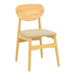 Cardith chair rubberwood-plywood in natural shade-pu beige 48x51x78cm