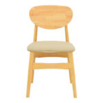 Cardith chair rubberwood-plywood in natural shade-pu beige 48x51x78cm - Image 5