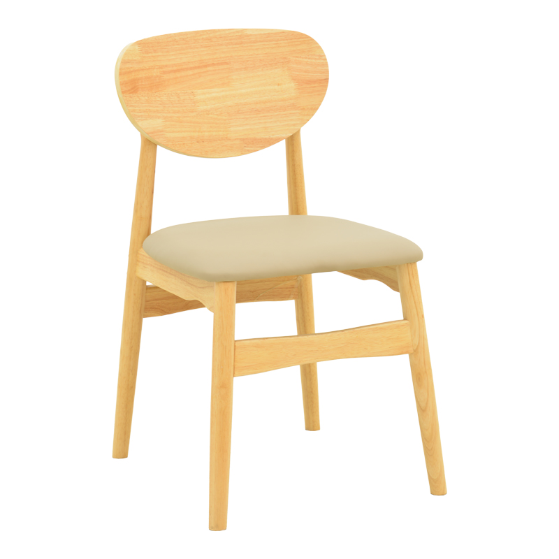 382-000014 Cardith chair rubberwood-plywood in natural shade-pu beige 48x51x78cm - Image 1