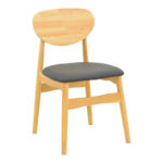 Cardith chair rubberwood-plywood in natural shade-pu black 48x51x78cm