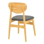 Cardith chair rubberwood-plywood in natural shade-pu black 48x51x78cm - Image 3