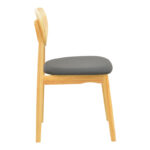 Cardith chair rubberwood-plywood in natural shade-pu black 48x51x78cm - Image 4