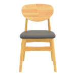 Cardith chair rubberwood-plywood in natural shade-pu black 48x51x78cm - Image 5