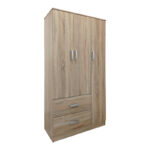 Three-door wardrobe with 2 drawers Lego in sonoma color 90x42x180cm