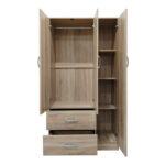 Three-door wardrobe with 2 drawers Lego in sonoma color 90x42x180cm - Image 3