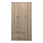 Three-door wardrobe with 2 drawers Lego in sonoma color 90x42x180cm - Image 4