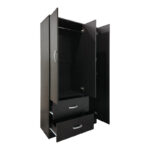 Three-door wardrobe with 2 drawers Lego in wenge color 90x42x180cm - Image 2