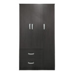 Three-door wardrobe with 2 drawers Lego in wenge color 90x42x180cm - Image 4