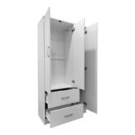 Three-door wardrobe with 2 drawers Lego in white color 90x42x180cm - Image 2