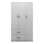 Three-door wardrobe with 2 drawers Lego in white color 90x42x180cm - Image 4