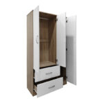 Three-door wardrobe with 2 drawers Lego in sonoma-white color 90x42x180cm - Image 2