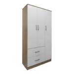 Three-door wardrobe with 2 drawers Lego in sonoma-white color 90x42x180cm